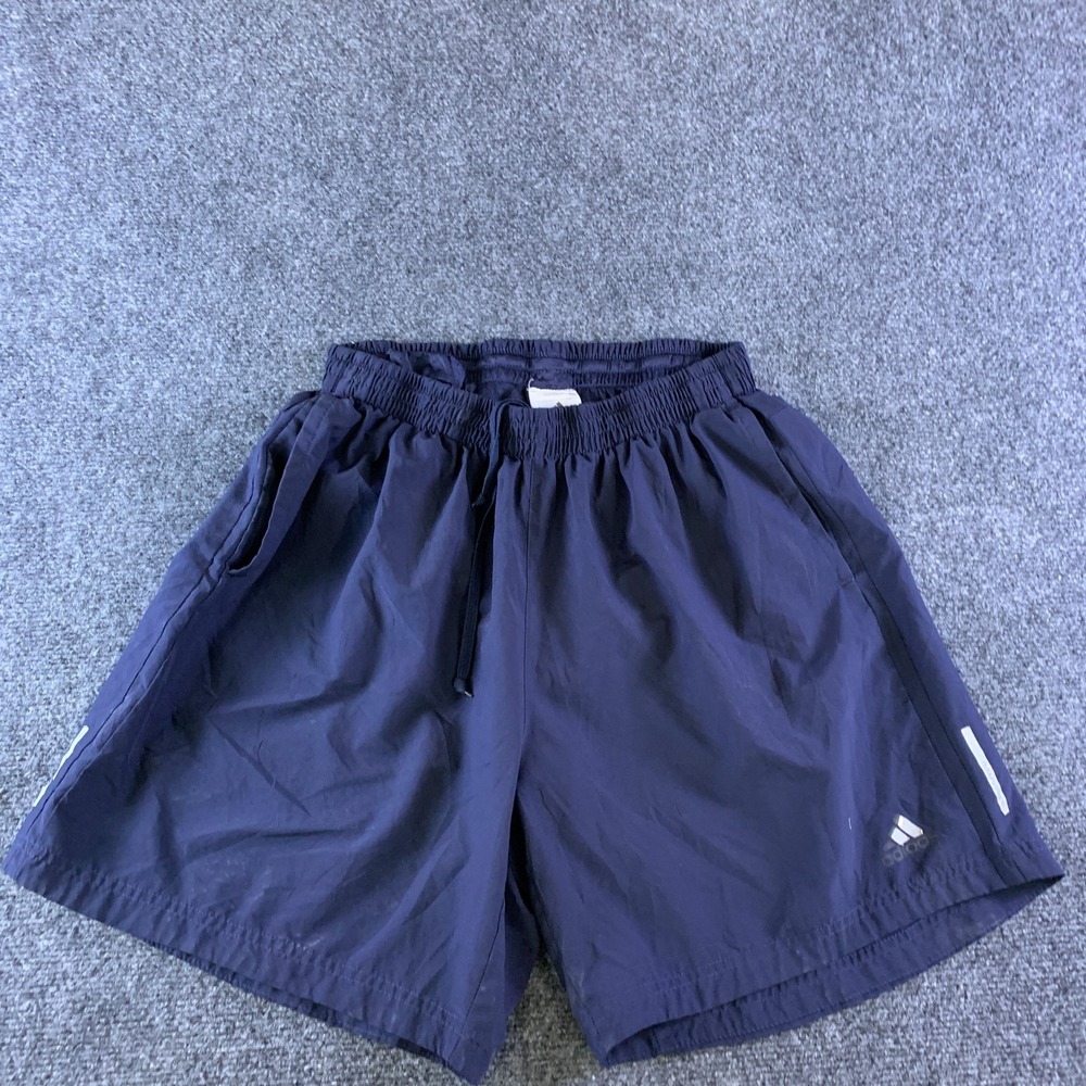 Adidas Athletic Shorts Mens Large Navy Blue Good Drawstring Pockets 7in Inseam